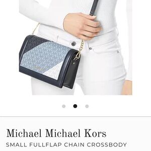 Michael Kors Navy and Light Blue Crossbody Bag